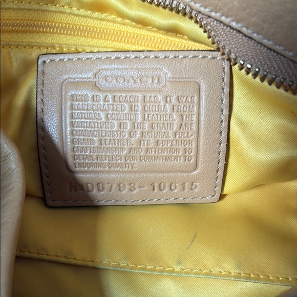 Coach Tan and Brown Leather Shoulder Bag with Gold Hardware - Picture 8 of 10